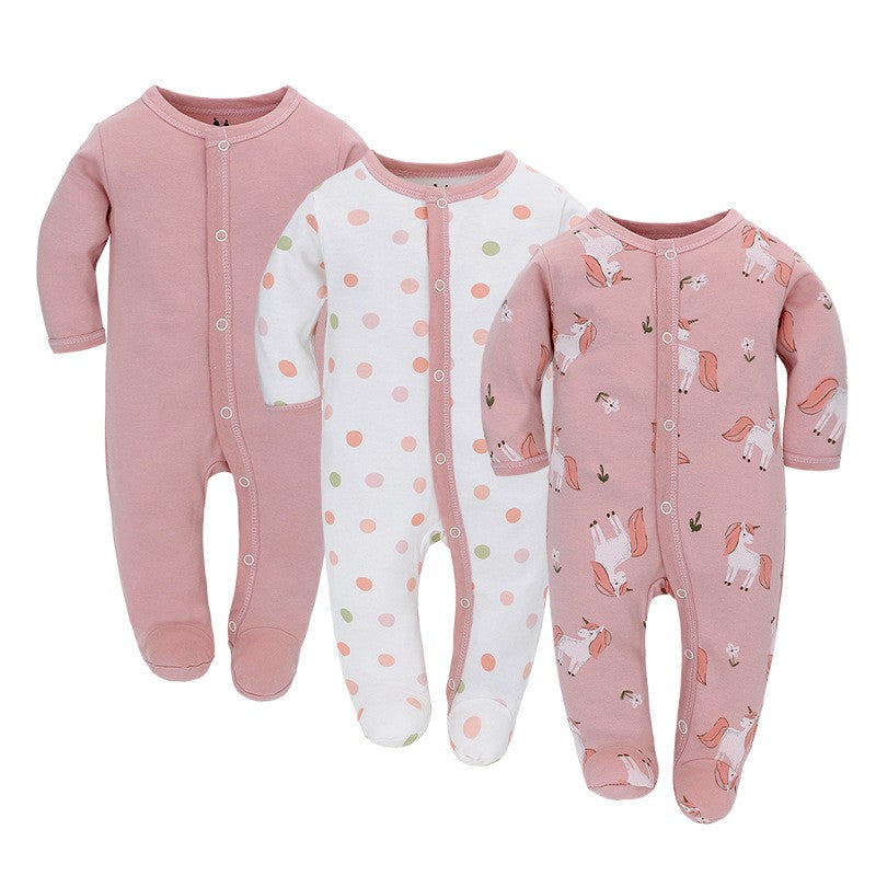 Tutina Neonato Maniche Lunghe con Chiusura a Bottoni