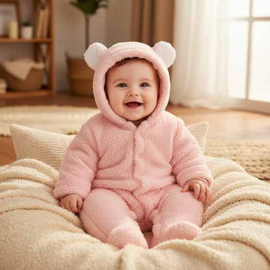 Bambino in tutina rosa