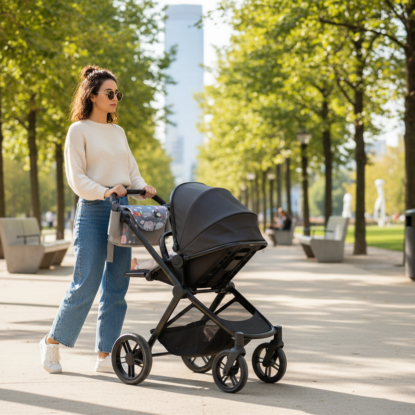 Mamma al parco con organizer Grey bear